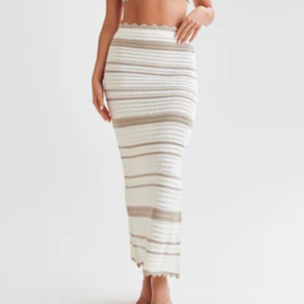 Meshki Striped Knit Maxi Skirt